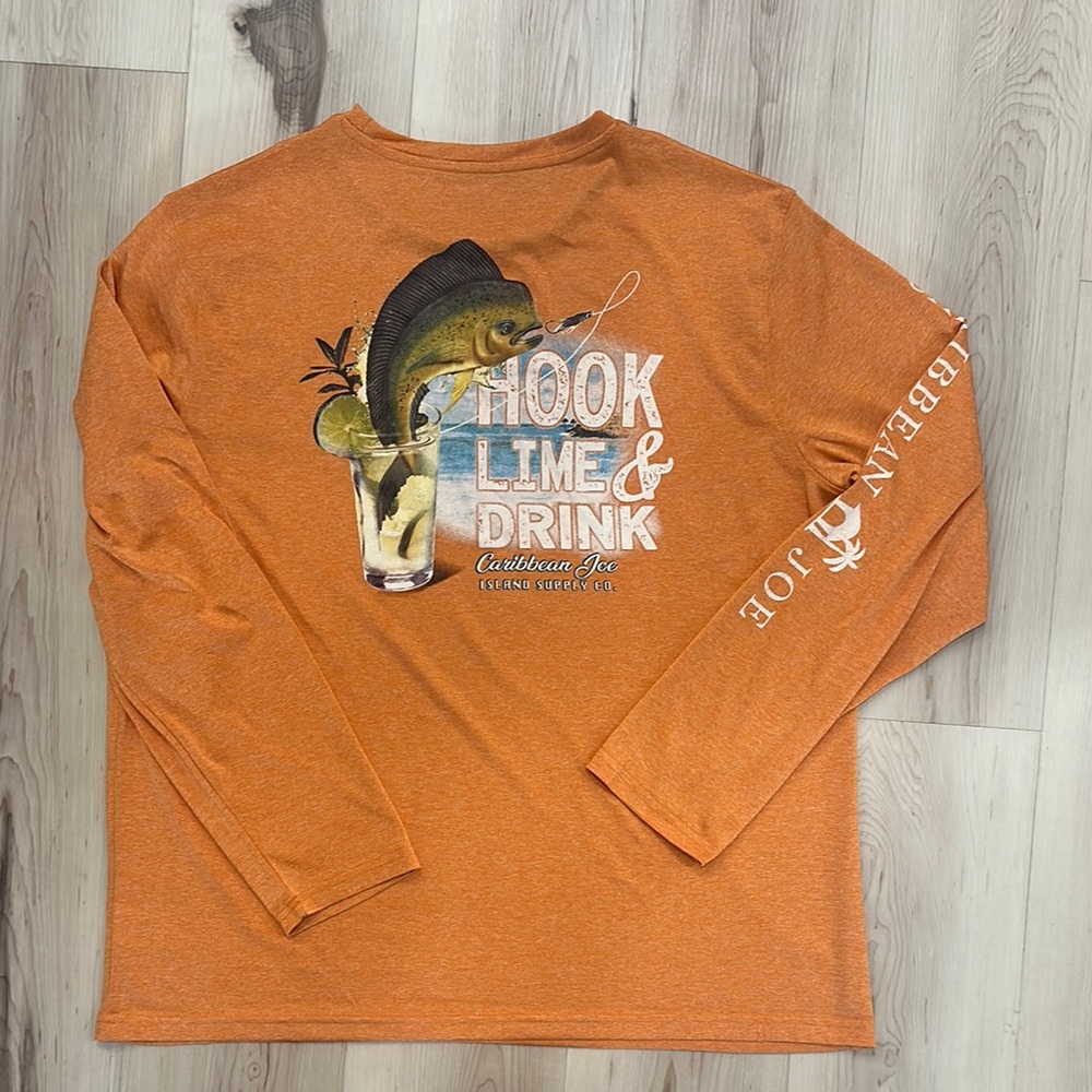 Caribbean Joe Vibrant Orange Upf Top